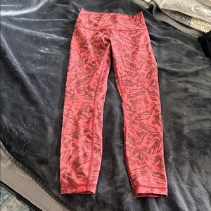 lululemon athletica Red Patterned High-Rise Leggings